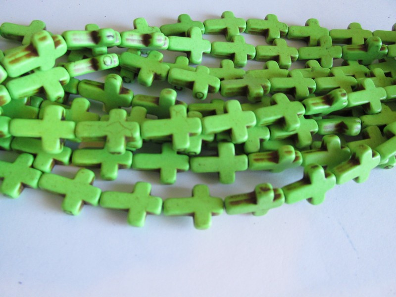 (image for) Lime green cross beads #GG1453